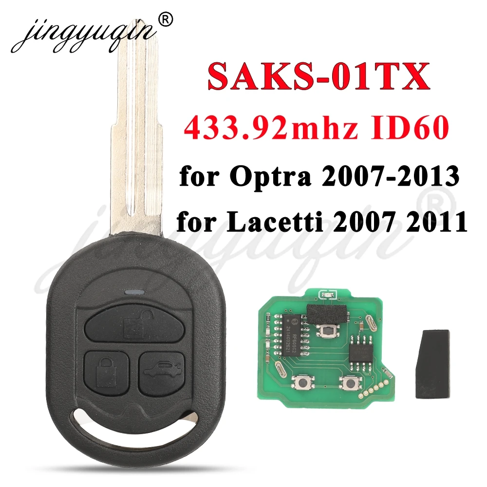 Jingyuqin SAKS-01TX Afstandsbediening Autosleutel 433.92Mhz 4d60 Voor Chevrolet Optra Lacetti 2007-2013 Holden Viva Daewoo Nubira Fob Controle