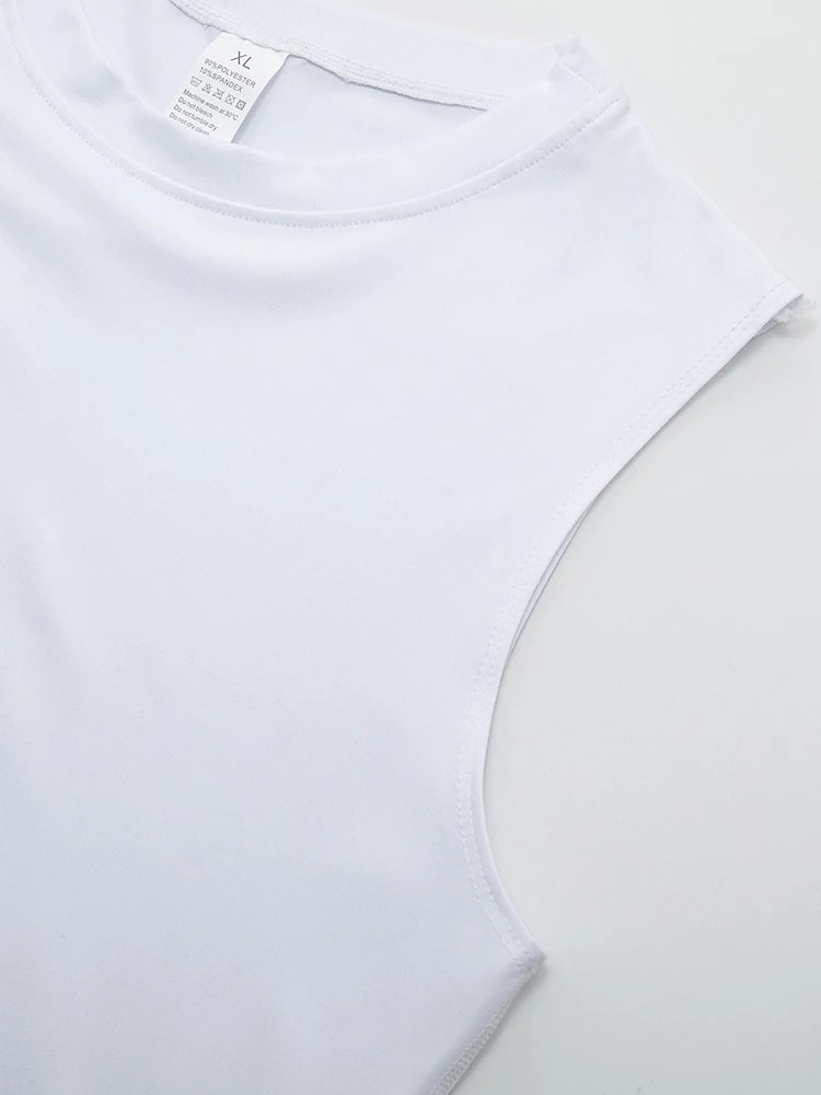 بدلة رياضية ضيقة بدون أكمام بنمط رجالي عصري لعام 2025، سترة مرنة سريعة الجفاف، مجموعة سترة للجري في صالة الألعاب الرياضية، بلوزة مطبوعة #5