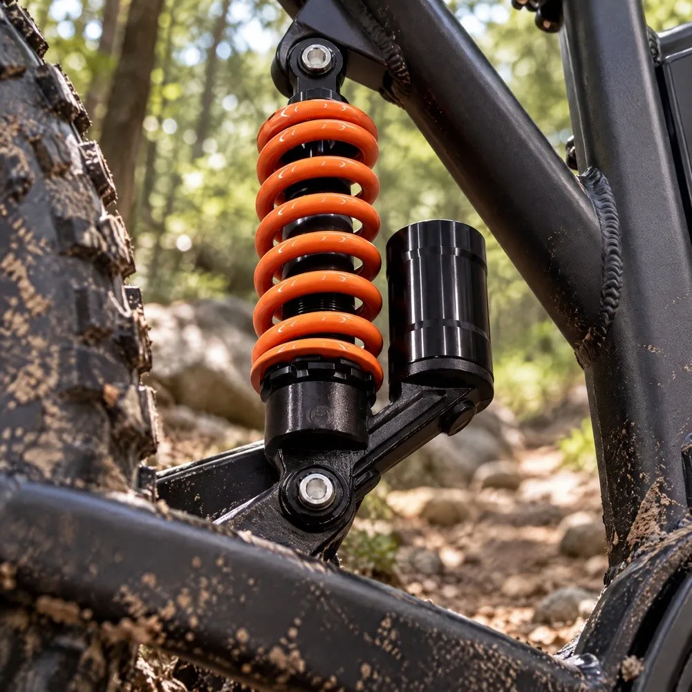 Responsive Rear Hydraulic Shock Absorber for TUTTIO and For Heybike Villain Electric Off-Road Bikes with Dual Damping