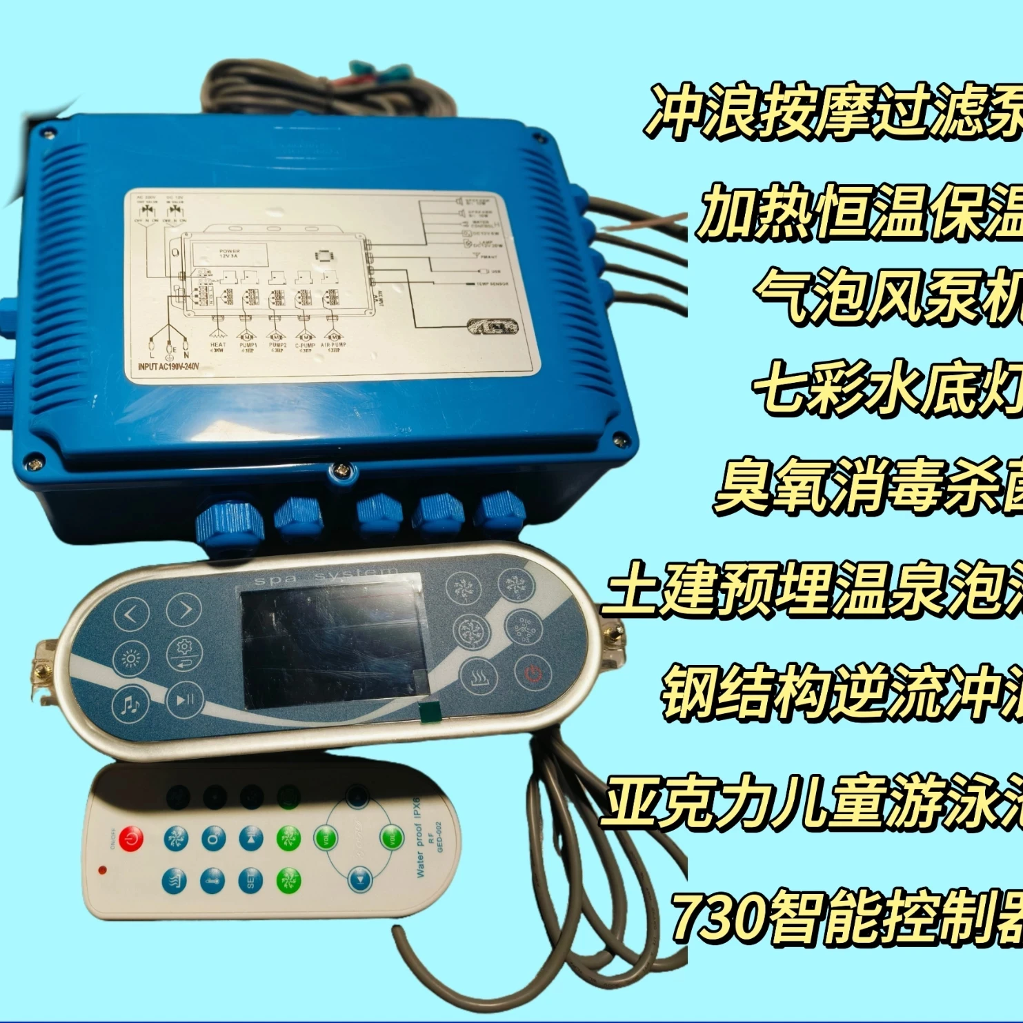 220vSwimming Pool Bathtub Surfing Thermostatic Massage Filtration Circulation Intelligent Controller