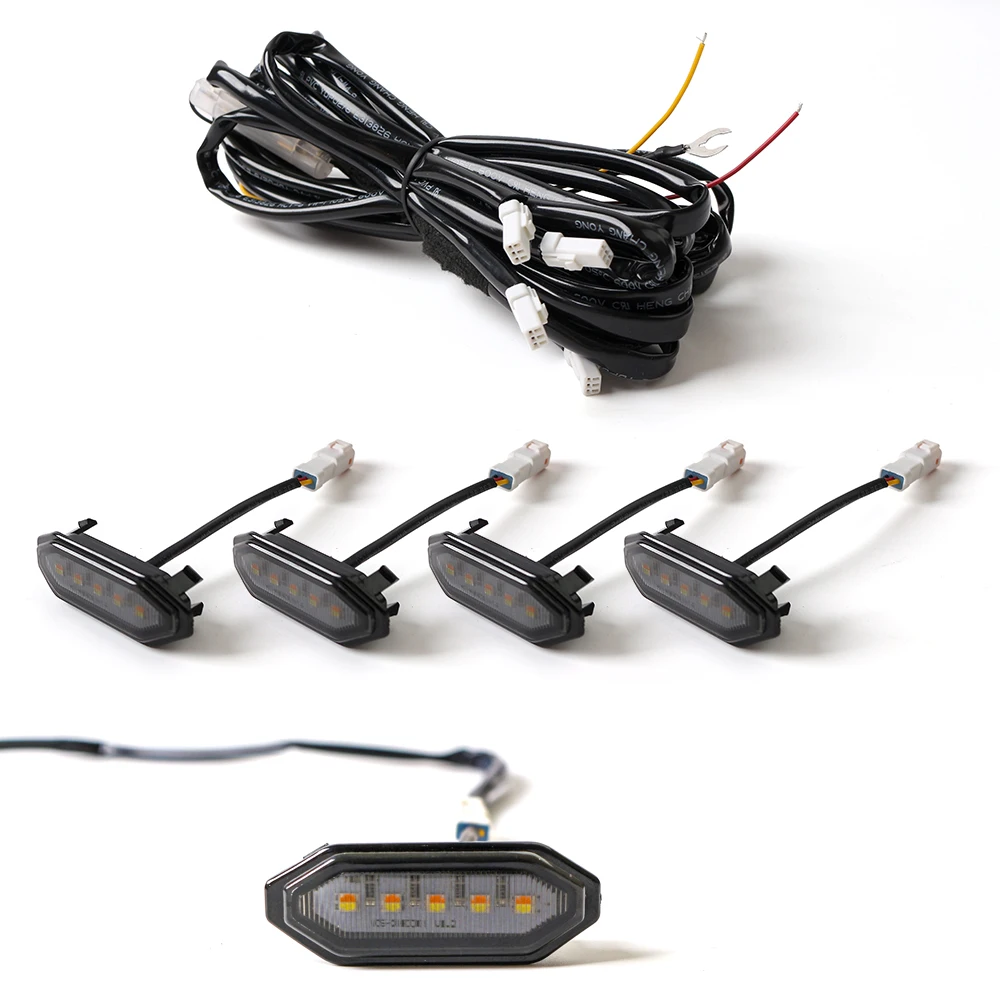4PCS Amber LED Front Grille Marker Lights Car Exterior Decor Styling Gadgets Compatible with Suzuki Jimny JB64 JB74 2019-2023