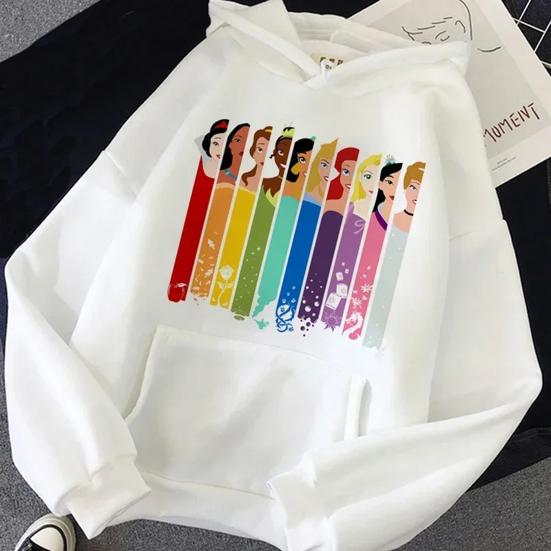 Disney-Sweats à capuche de dessin animé pour femmes, Blanche-Neige et les sept nains, Streetwear Kawaii, Vêtements unisexes, Princesse Anime, PVD,