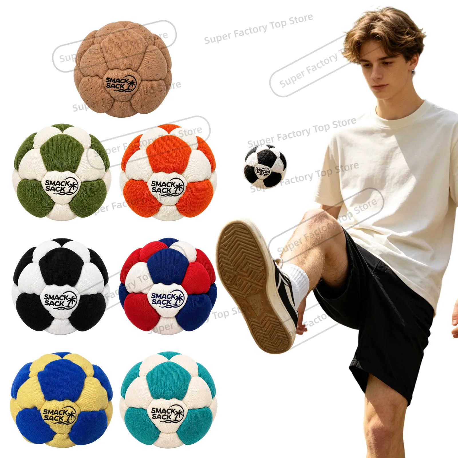 2026 New Creativity Hackys Footbags Set with Pouch, 3 PCS Footbag Sack Dirtbag, Foot Bag Knitted Crochet Hacky Ball for Adults