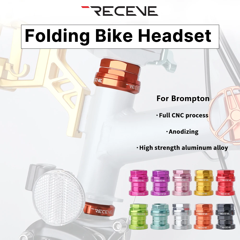 

RECEVE Folding Bike Headset 34mm Bmx Headset 1 1/8 Bicycle Steering Box Cycling Head Set Bearing Aluminum Alloy Steering Column