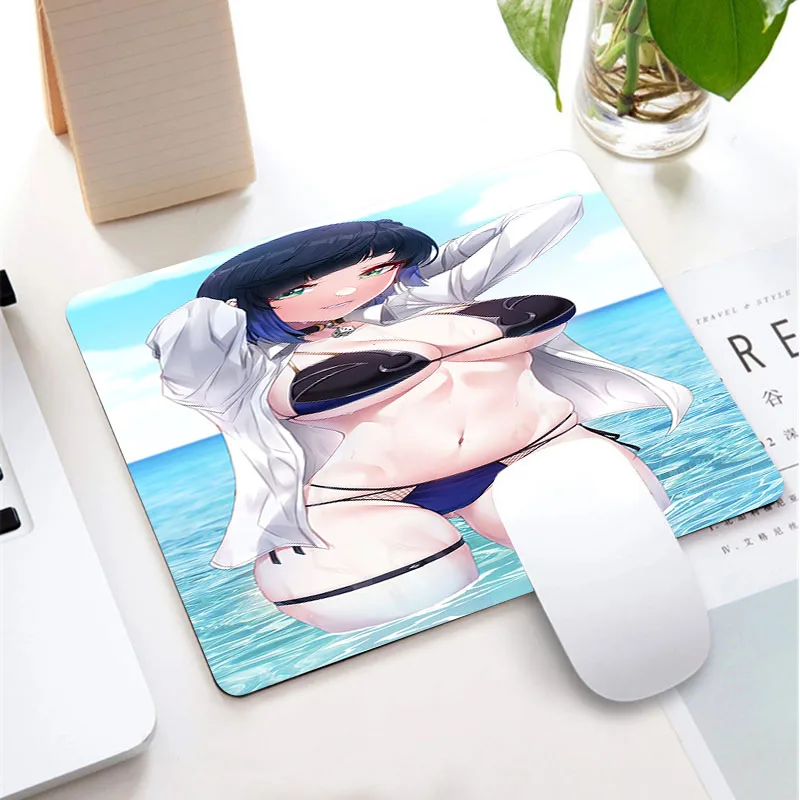 Cute Ganyu Small Mouse Pad Hutao Raiden Ei Notebook Keyboard Pad Xiao Gaming Office Accessories Desktop MousePad Genshin Carpet