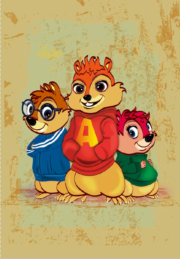 5x7FT Personalized  Alvin and Chipmunks Simon Happy Birthday Party Custom Photo Backdrop Studio Backgrounds Vinyl 150cm X 220cm