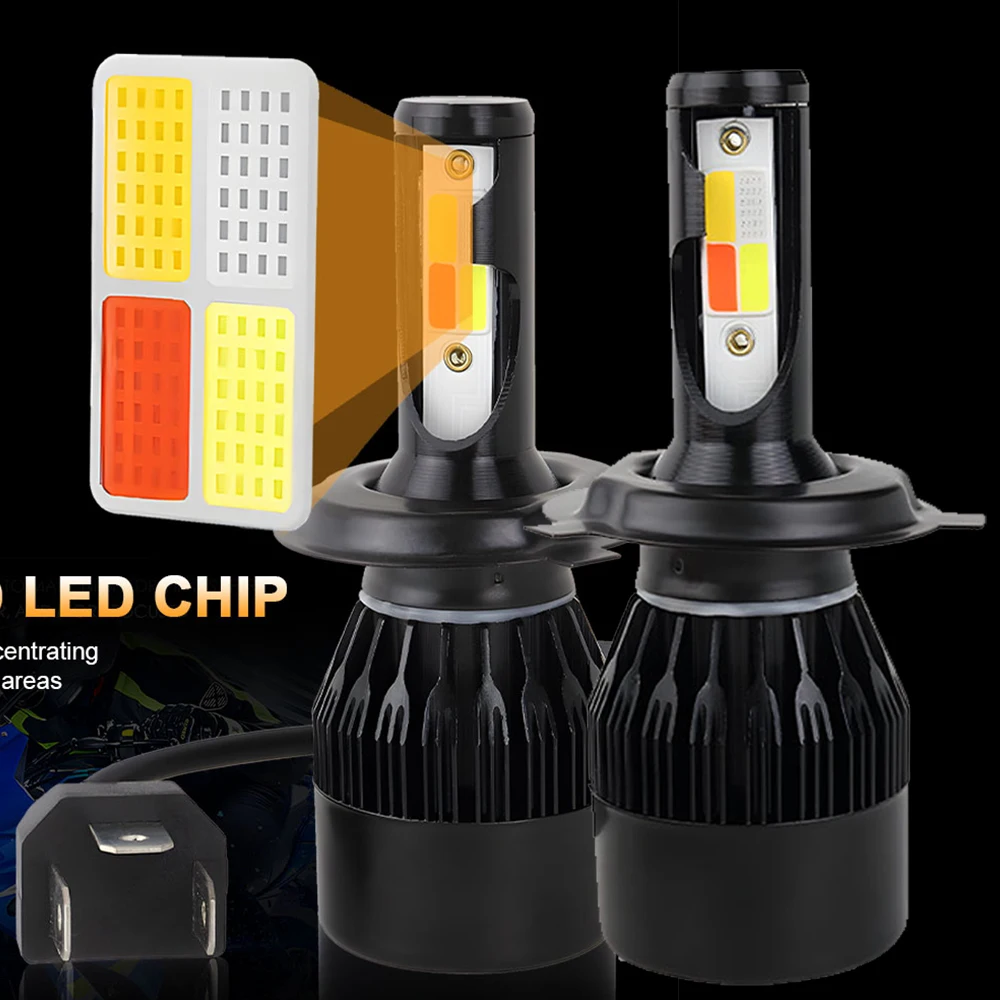 

4Colors Strobe 80W Bulb H4 H7 LED Car Headlight Lamp Car Flashing Fog Light H8 H9 H11 9005 9006 LED Auto Light led Foglight Bulb