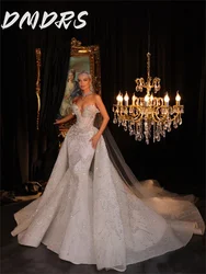 Alluring Long Sleeve Wedding Dress 2026 Classic Round Neck Bridal Gown, Formal Beaded, Majestic Floor-length Gown For Customized