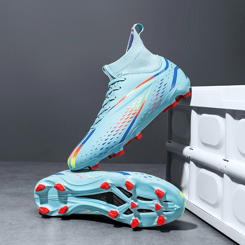 

2024 Men's Soccer Shoes Large Size Ultralight Football Boots Boys Sneakers Non-Slip AG/TF Soccer Cleats Ankle Boots Unisex