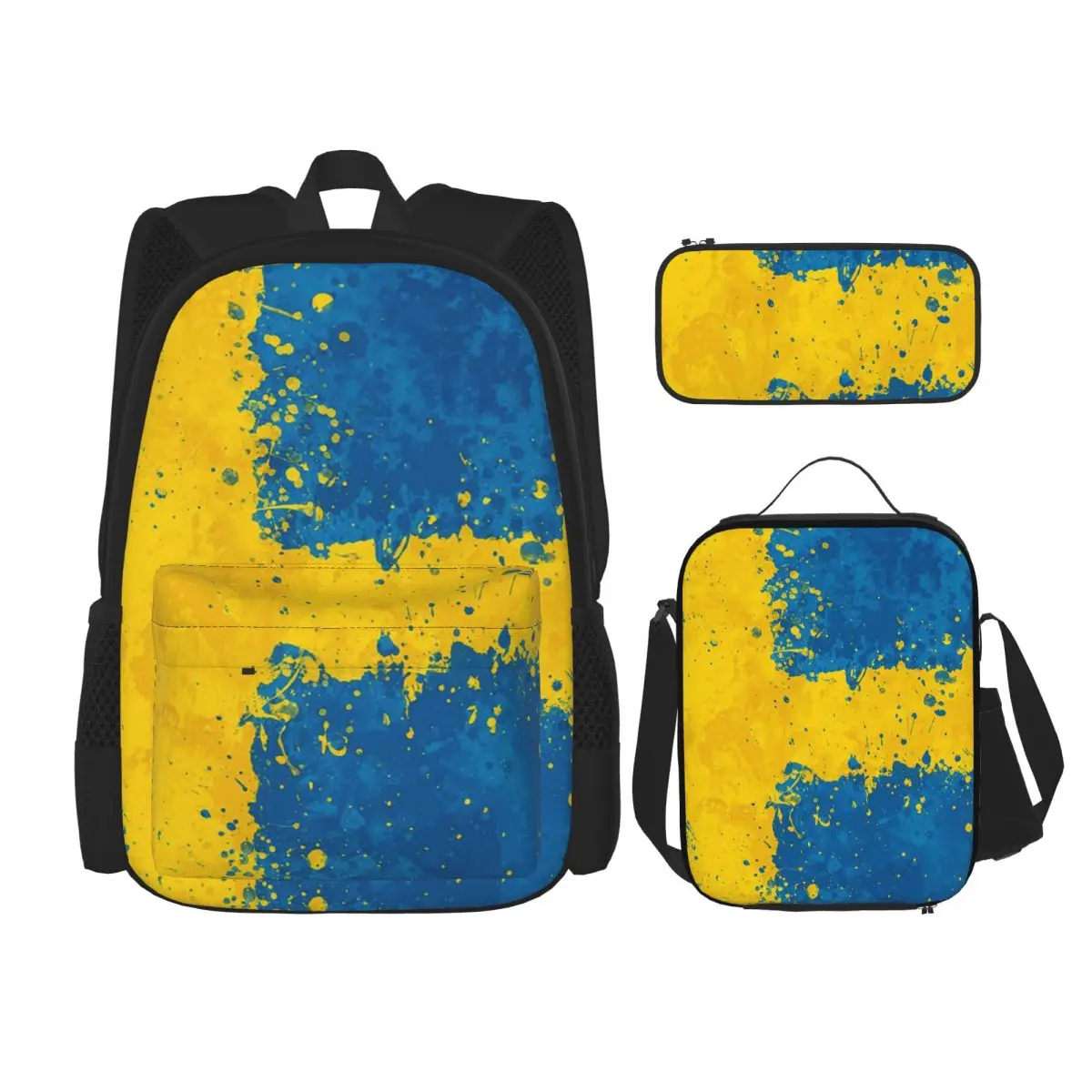 

Swedish Flag Backpacks Boys Girls Bookbag Children School Bags Kids Rucksack Lunch Bag Pen Bag Three-Piece Set