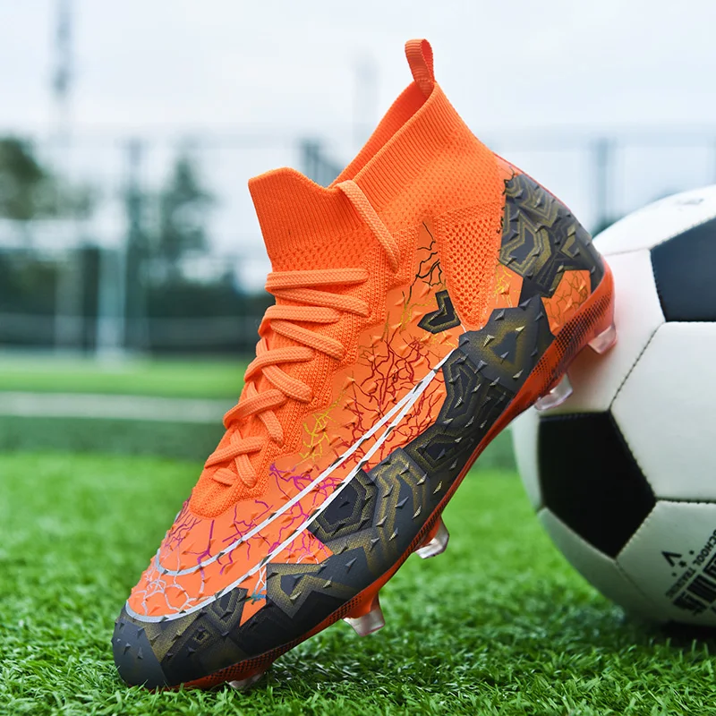 FG/TF Original Men Football Boot Turf Training Futsal Hall Soccer Shoes Outdoor Children Protecting Ankle Boot for Kids Sneaker