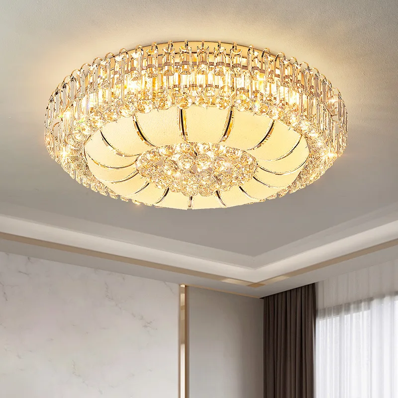 Grid Castle Crystal Living Room Main Light 2024 New Hall Headlight Modern Simple Ceiling Light