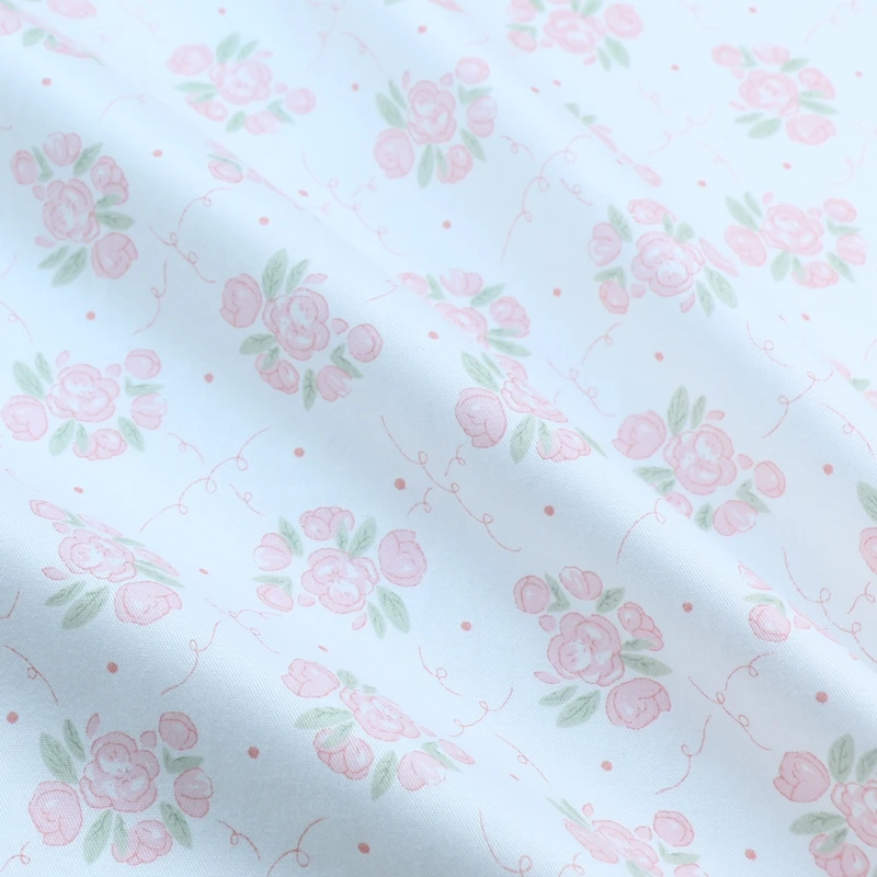 160x50 سنتيمتر الوردي الأزهار نسيج القطن حك للفتيات فساتين الملابس النسيج ، 100% مادة القطن القماش
