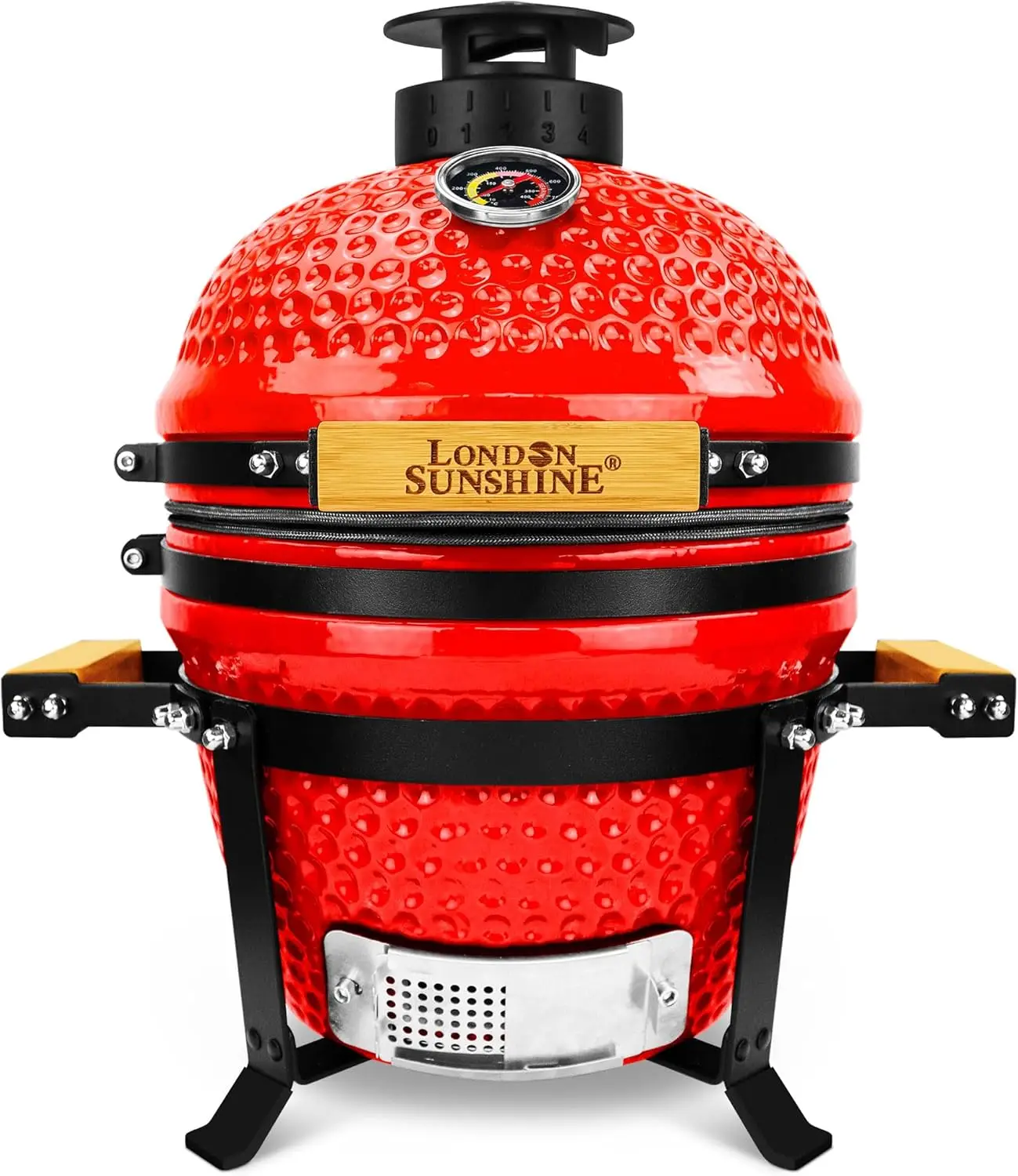 

Модернизированный 13-дюймовый керамический гриль Kamado с водонепроницаемой крышкой вентиляционного отверстия | Портативный настольный угольный гриль-барбекю для курильщика на открытом воздухе