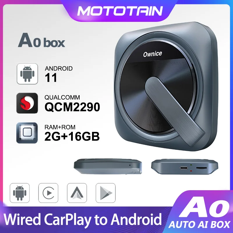 

Ownice A0 Wired to Wireless Apple CarPlay Adapter Wireless Android Auto Ai Box Car Play Dongle for ipTV Spotify Netflix TV inCar