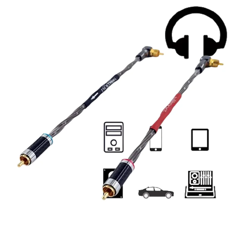 

Audiophile-Grade Music Ribbon Lead: Odin Series Silver-Plated RCA Interconnect (Straight/Angled)​