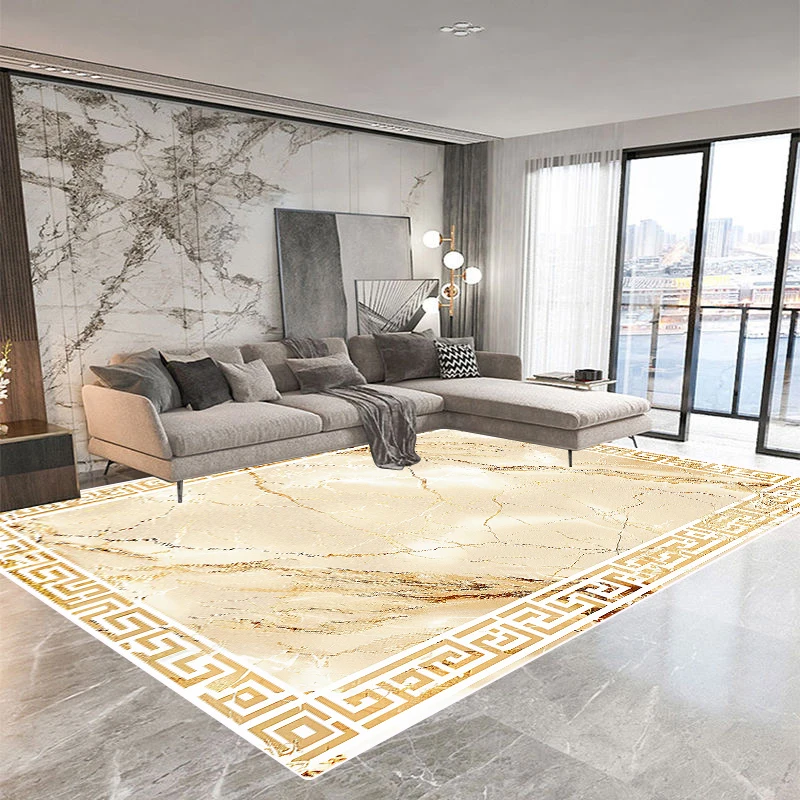 European Luxury Large Area Rug Living Room Marble Abstract Carpet Washable Bedroom Decoration Cloakroom Mats Non-slip Lounge Rug