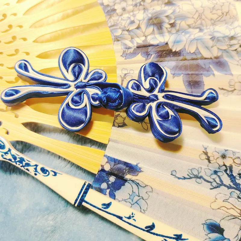 

Oriental Aesthetic Royal Blue Buckle Elegant Butterfly Knot Buttons Cheongsam Tangzhuang Accessories Chinese Classical Craftwork