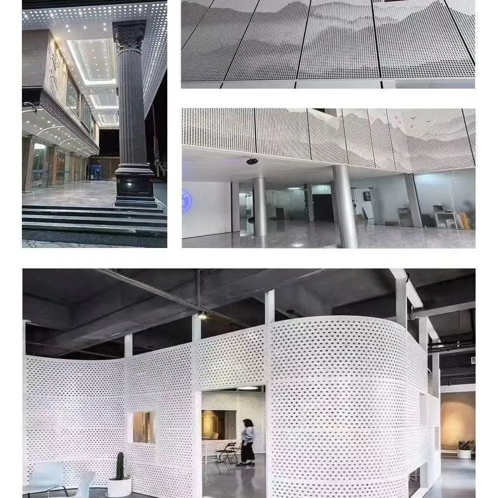 Maatwerk Moderne decoratieve gordijnmuurprofielen van geperforeerd aluminium fineer voor exterieur gebruik in hotels en ziekenhuizen