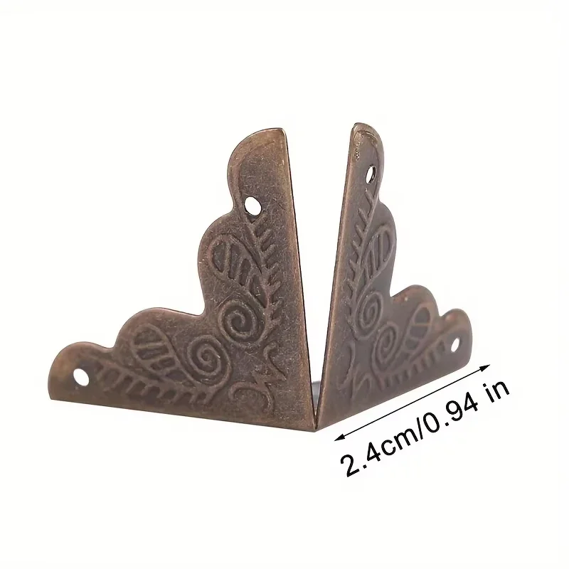 12 PCS Corner Brackets Bronze Triangle Carved Cabinets Corner Protector For Home Furniture Decor Wooden Box Edge Protect Bracket