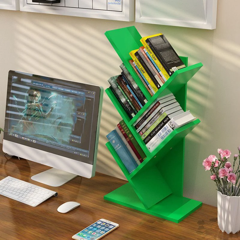 

Wood Bookcase Tree Shape Table Organizer Storage Bookshelf Modern Living Room Furniture Bookcase Creative Art Design Bookshelf