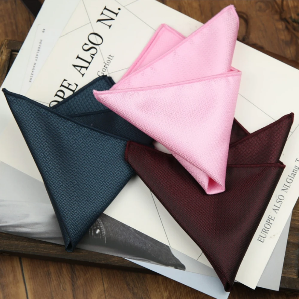 New Style Handkerchief Hot sale Black Suit Accessories Solid Kerchief Men Wedding Party Birthday Gift Pocket Square