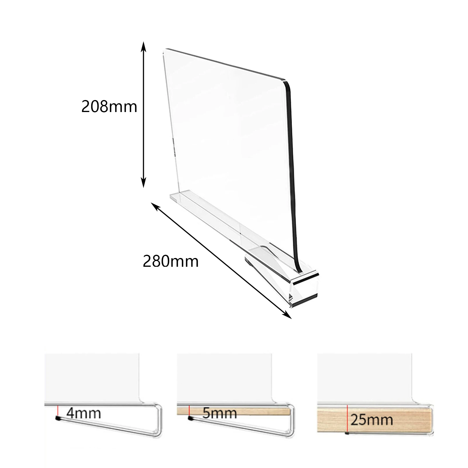 1/2Pcs Acrylic Shelf Divider Transparent Closet Shelf Separator Organization for Kitchen Cabinets Bookcases Bedrooms