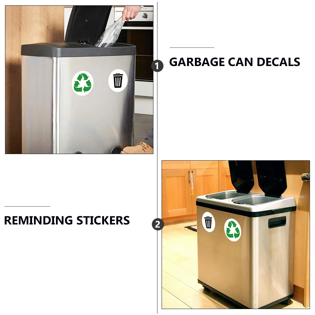 

PVC Garbage Classification Labels Trash Bin Decals Waterproof Wear Resistant Reminding Stickers for Waste Bins Recycling