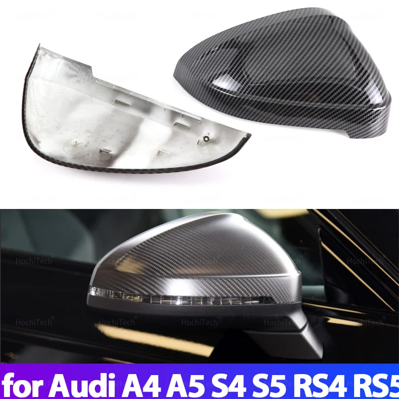 

Rearview Mirror Cover Cap Carbon BlackSilver for Audi A4 A5 S4 S5 RS4 RS5 B9 8W A RS S 4 5 Sedan Saloon Avant Quattro 2017-2023