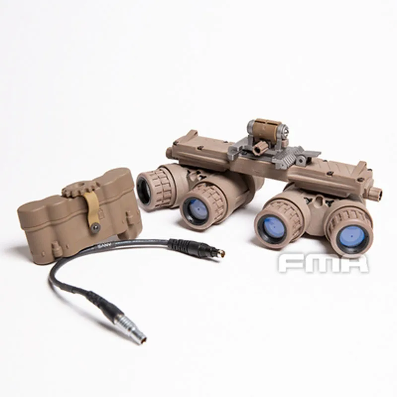 

FMA New Tactical GPNVG18-ANVIS CAG Version Night Vision Goggles NVG DUMMY Model Wth Functional Version Battery Box TAN TB1289-A