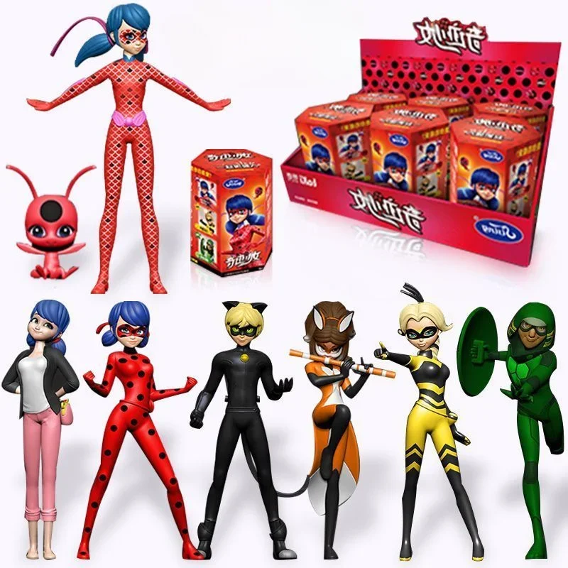 Anime Miraculous Marienkäfer Katze Nior Blind Box Marinette Königin Biene Rena Rouge Action Figure Puppen Modell Spielzeug Sammlung Kinder Geschenke