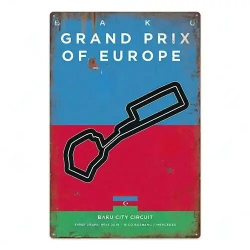 Panneau en métal du Grand Prix d'Europe de Baku 2016, Art automobile