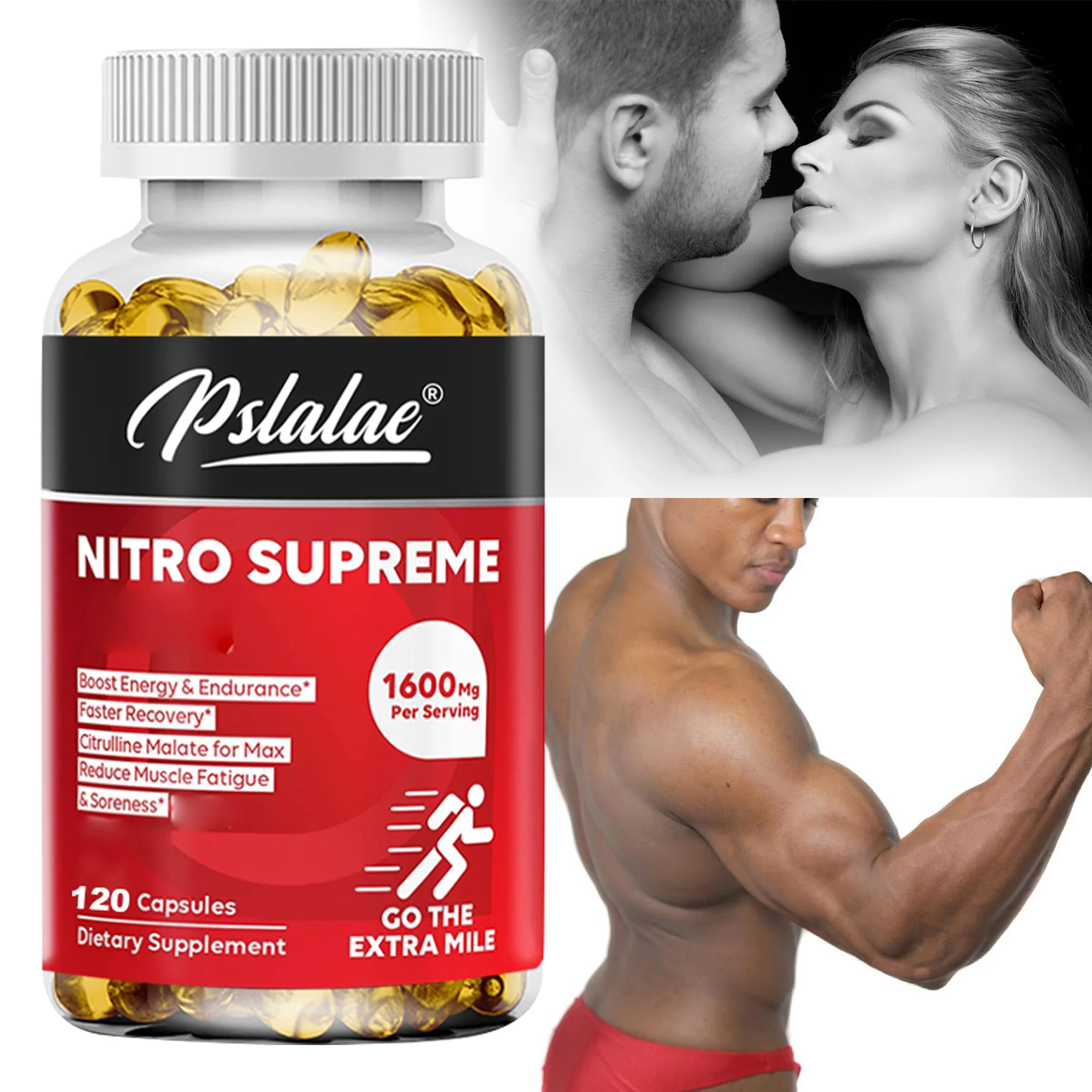

Natural Citrulline Malate Capsules - Promotes Energy Production and Provides Strength Relief for Muscle Pain or Fatigue