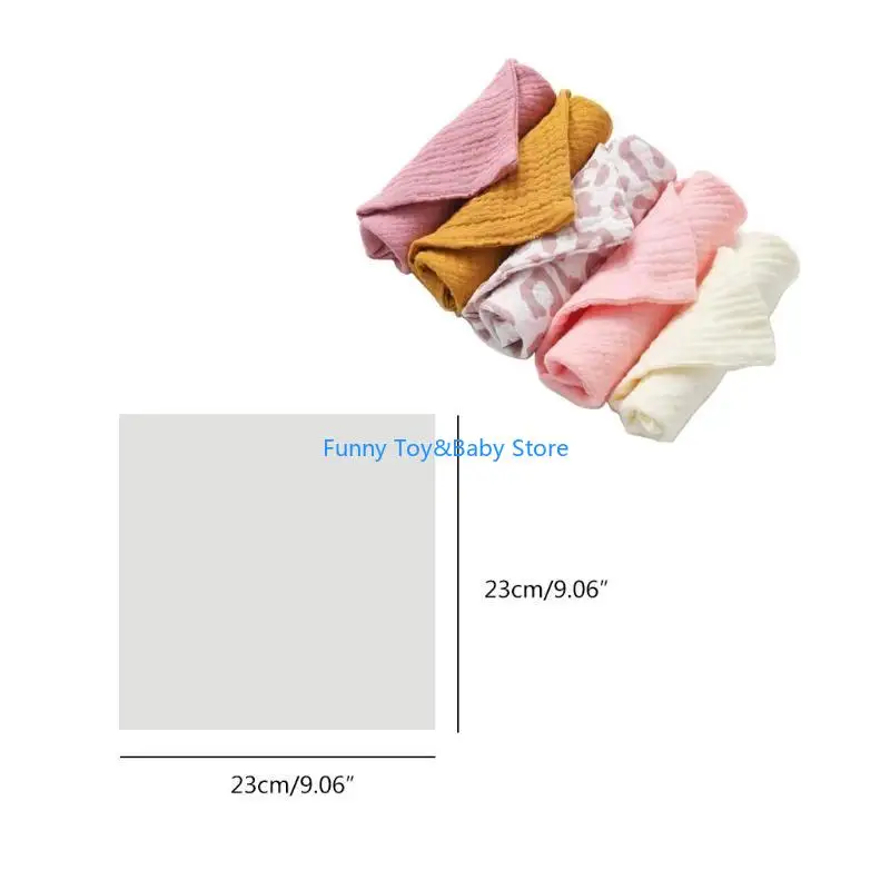5 قطعة مناشف مربعة من القطن للأطفال من قماش الشاش مريلة للتغذية الرضع غسل اليد مناديل الوجه منشفة Facecloth منديل C90B #6