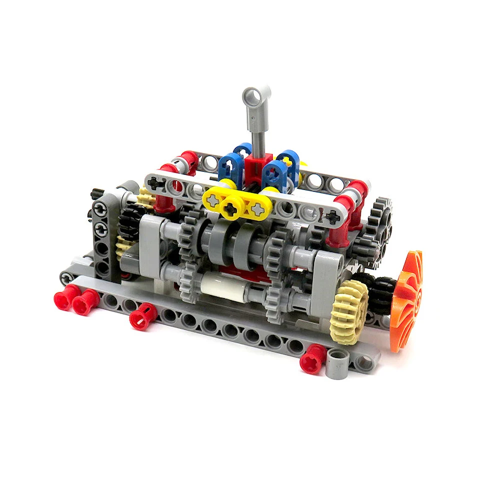 MOC 6 Speed Gearbox Engine Manual Transmission Model APP Control M Motor AA Battery Box 8883 8881 Building Block Power Functions