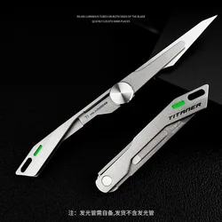 2.0 Aerospace Grade Titanium Alloy Folding Knife Portable EDC Outdoor Tool Camping Hunting fruit knives Suitable 6 type Blades