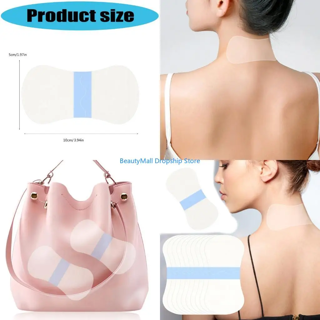 40JD 10pcs Discreet Neck Firming Strips Sweatproof Flexible Easy Application