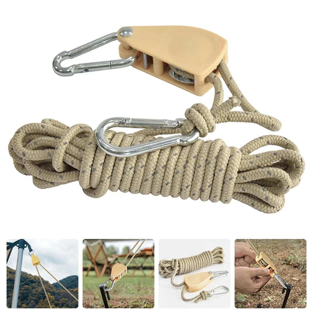 

1pc Tent Rope Premium Nylon Windproof Adjustable Reflective Rope For Camping Hiking Backpacking Outdoor Guy Line Alloy Tensioner