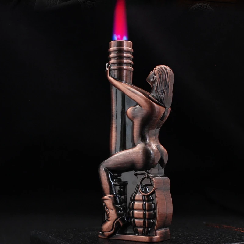 

HOT Metal Torch Lighter Personalized Sword Metal Funny Flash Dice Unusual Lighter Smoking Accessories Gadgets for Men