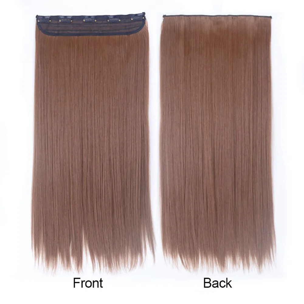 Synthetic 24 Inch Long Straight Clip in Hair Extension Seamless Natural Looking Easy Install Women’s Hairpieces for Daily Wear
