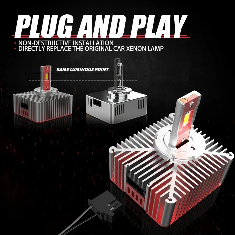 Plug and Play D1S D3S D2S LED Headlight Bulbs Replacement Original HID D4R D8S 70W Led Headlight Bulb