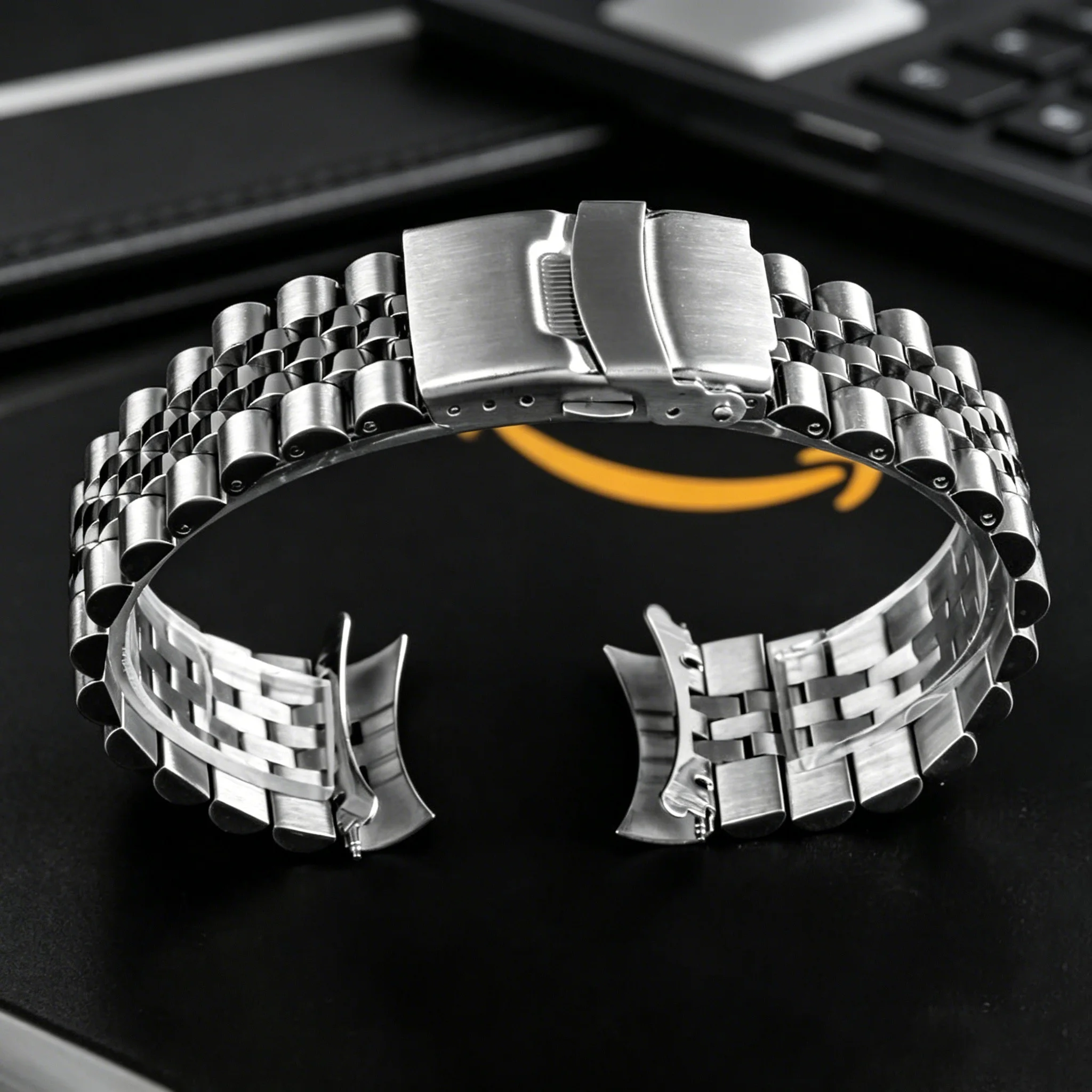 22mm 20mm Metal Stainless Steel Mods Parts Watch Band Men Curved End Diving Strap Bracelet For Seiko SKX007 SKX009 view 3