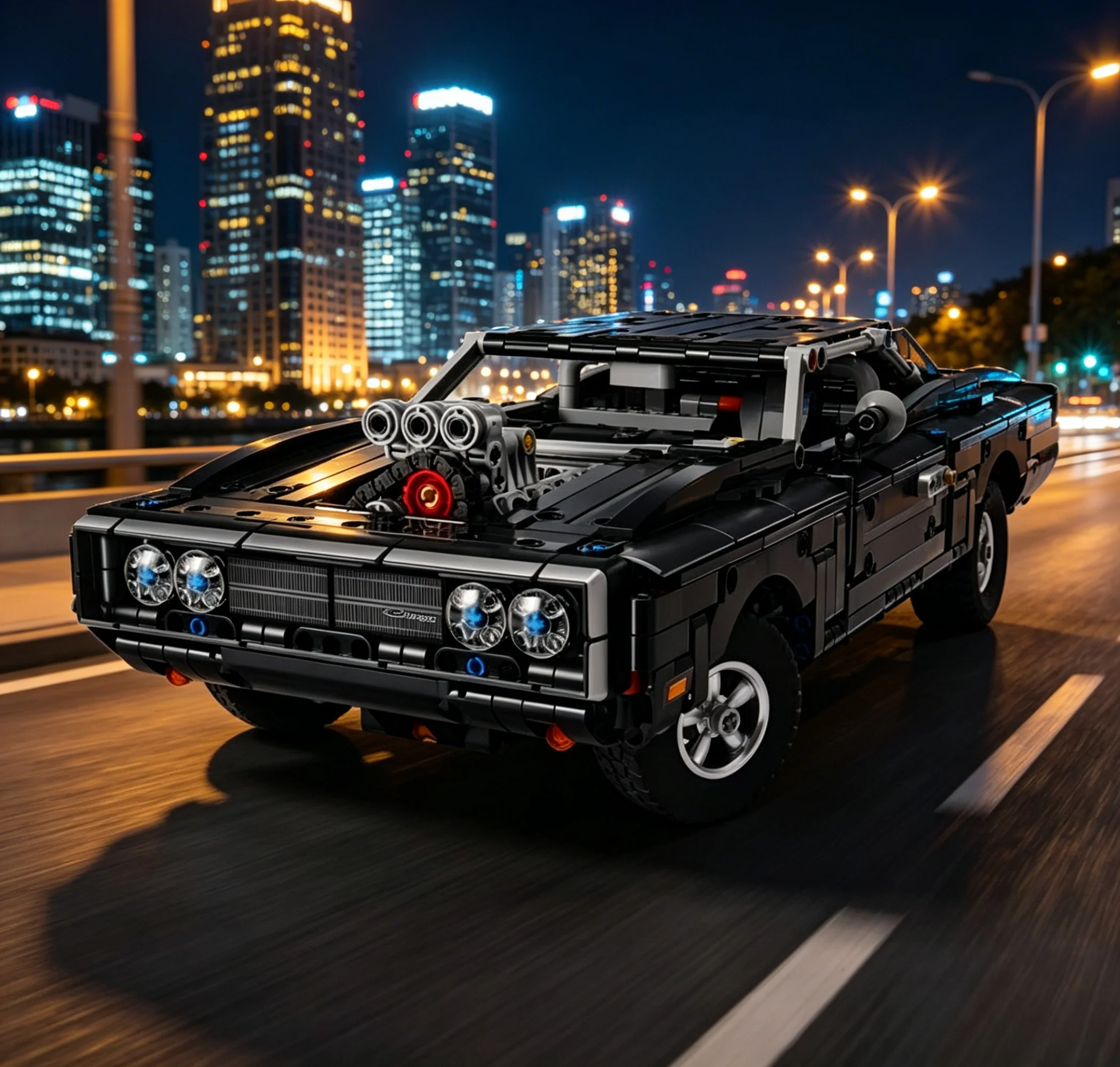 Model Kit Dodge Charger - مجموعة مكعبات بناء تعليمية ميكانيكية إبداعية