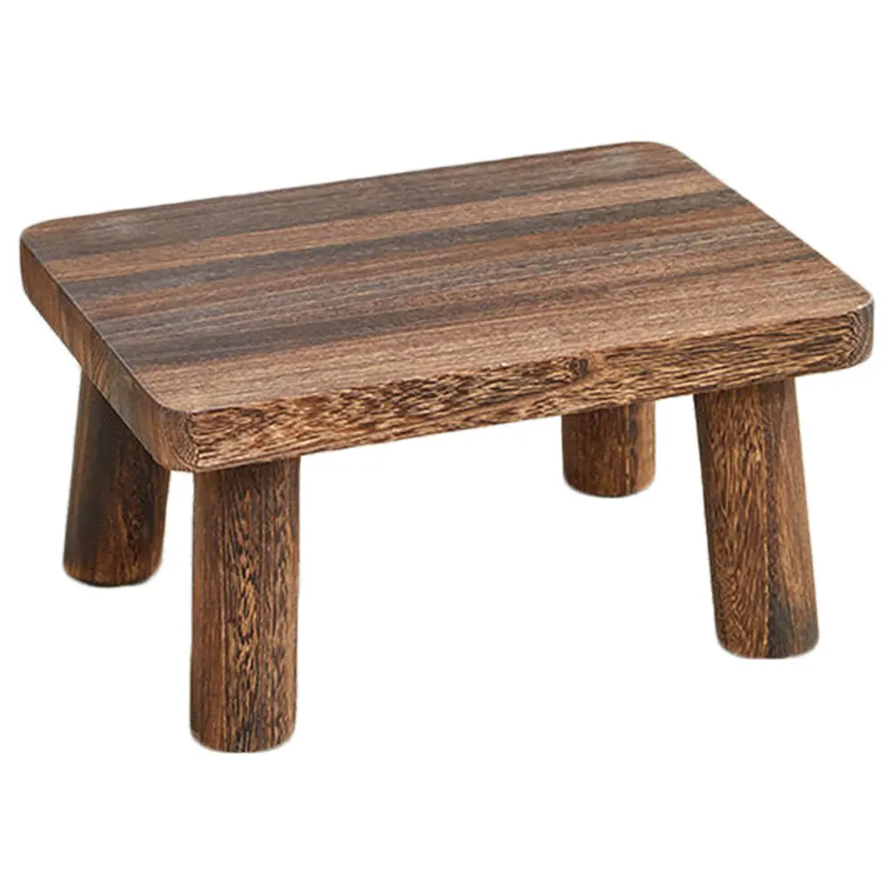 Wooden Step Stool Rectangle Small Stable Foot Stool for Kitchen Bathroom Bedroom Home Footrest Step Stools for Adults