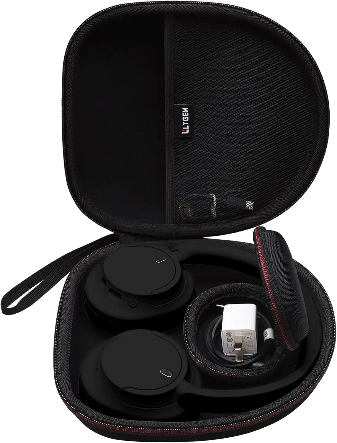 LTGEM Case Compatible with Sony WH-CH720N / WH-CH520 Noise Canceling Headphones with Removable Accessory Case, Black