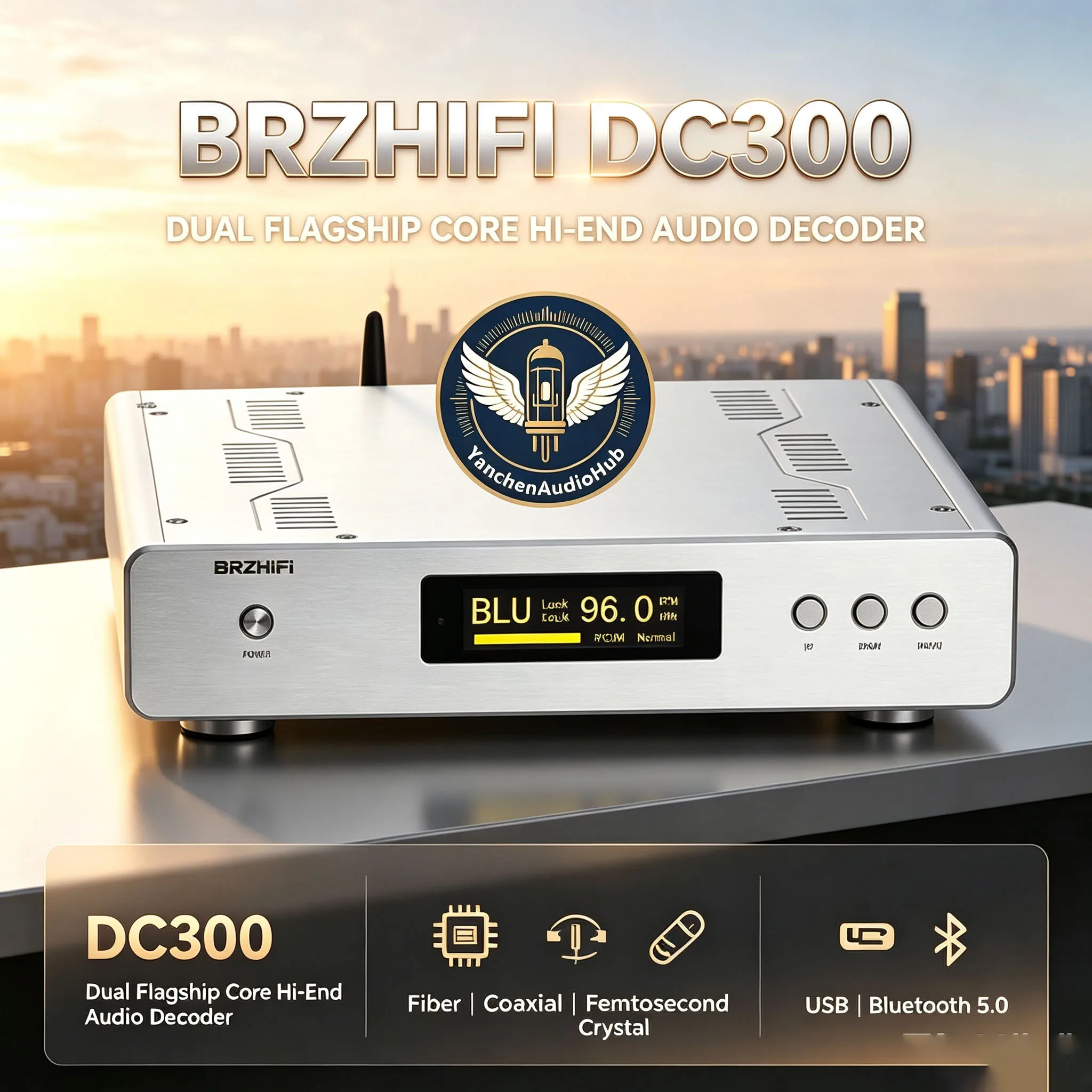 CHN BRZHIFI 2027 DC300 digital audio DAC decoder, dual-core support balanced audio output