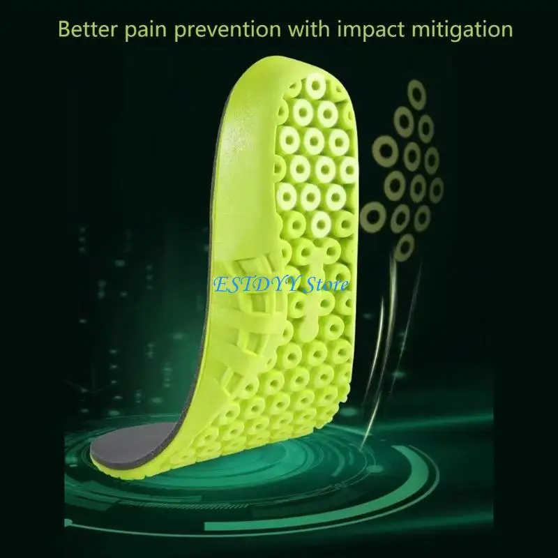 

G6DE Men Women Sport Shoe Insoles Shock Absorption Inserts for Sneakers Unisex