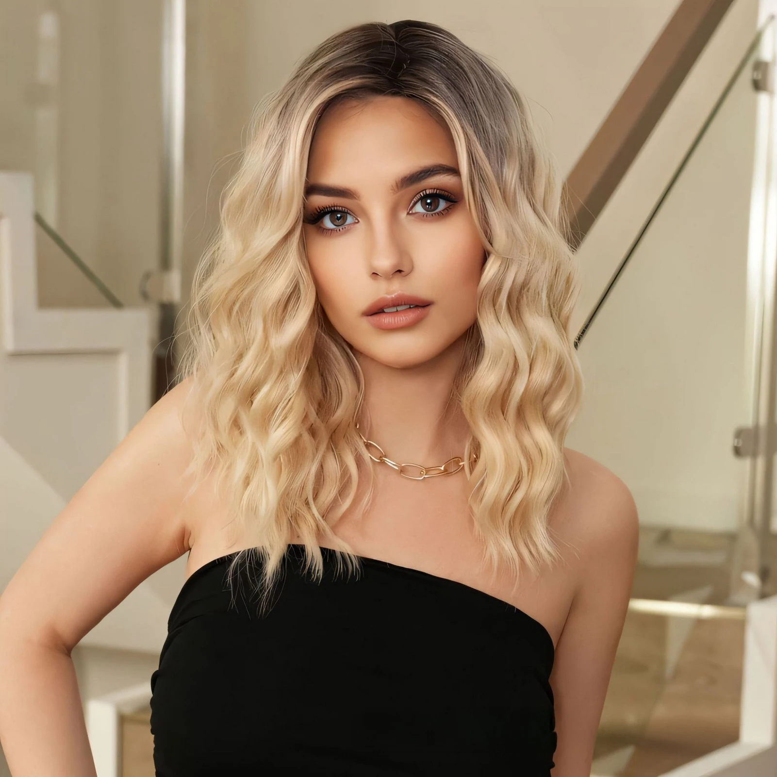 

18-дюймовый градиентный длинный вьющийся парик, женские натуральные волосы для наращивания для женщин и девочек, ежедневное использование, укладка волос, дропшиппинг из США