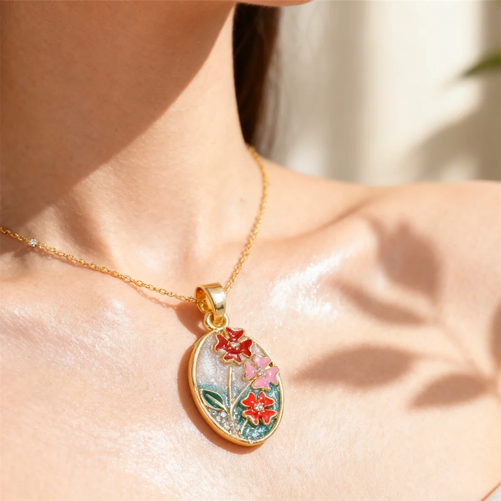 

2 шт. подвески из латуни, эмалированные цветочные ретро-цветочные подвески для самостоятельного изготовления ювелирных изделий, ожерелье, браслет, модные аксессуары для женщин и мужчин