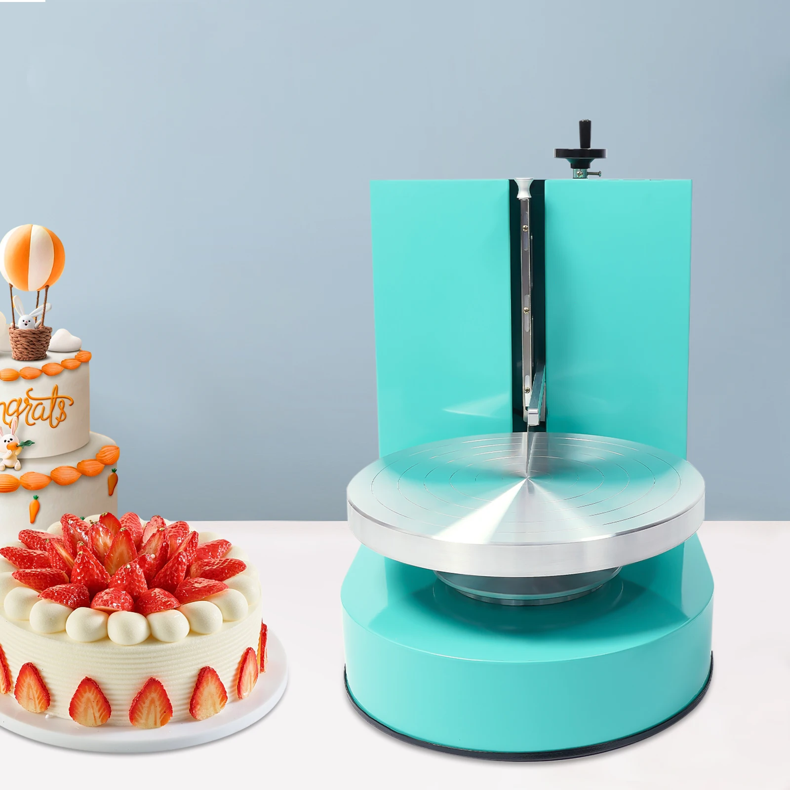 Birthday Cake Cream Smooth Coating Decoration Spreading Machine 60-320rpm Green